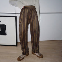 Load image into Gallery viewer, Retro Striped High-waist Casual Pants
