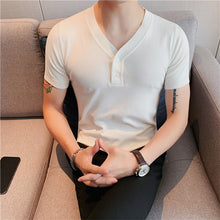 Load image into Gallery viewer, V-Neck Slim Fit Knit T-Shirt
