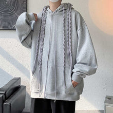 Load image into Gallery viewer, Webbing Embellished Loose Hoodie
