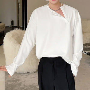 Slanted Loose Long-sleeved T-shirt