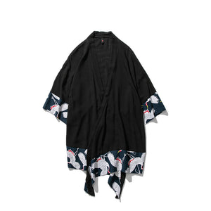 Flying Crane Printed Cardigan