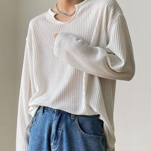 Thin V-neck Loose T-shirt