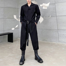 Load image into Gallery viewer, Black Long Sleeve Shirt Jumpsuit
