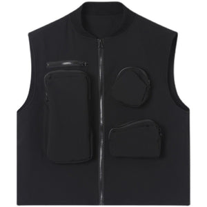 Zipper Three-dimensional Multi-patch Pocket Vest