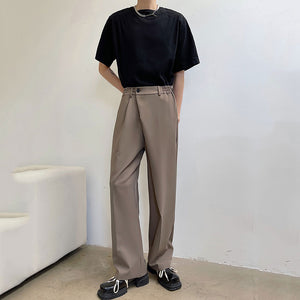 Irregular Diagonal Drape Suit Pants