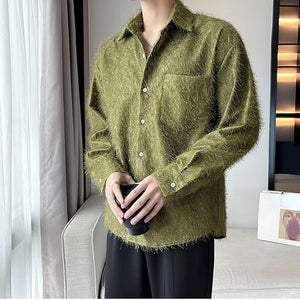 Long Sleeve Loose Solid Color Shirt