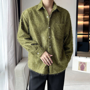 Long Sleeve Loose Solid Color Shirt