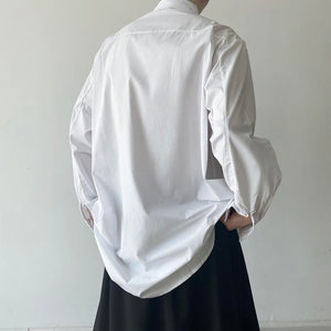 Pleated Trim Long Sleeve Shirt