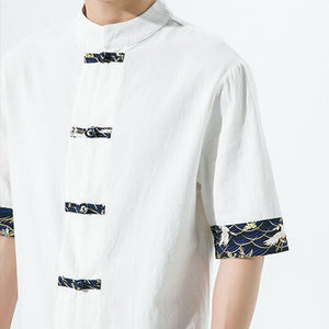 Retro Buttoned Cotton Linen Shirt