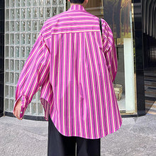 Load image into Gallery viewer, Thin Color Block Stripe Long Sleeve Shirt
