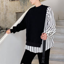 Load image into Gallery viewer, Striped Panel Long Sleeve Loose Shirt
