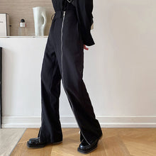 Load image into Gallery viewer, Zip Slit Drape Straight-leg Trousers
