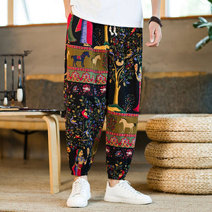 Vintage Print Harem Pants