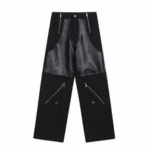 Load image into Gallery viewer, Metal Buckle Zipper Stitching PU Leather Pants
