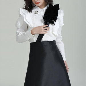 Detachable Straps Irregular Panel Ruffle Skirt