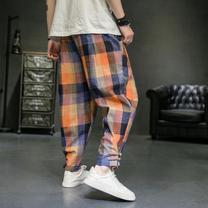 Men's Plaid Harem Pants