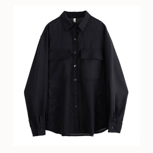 Two Pocket Loose Black Shirt