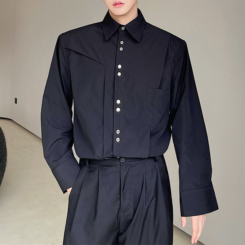 Three-dimensional Cut Long-sleeved Shirt