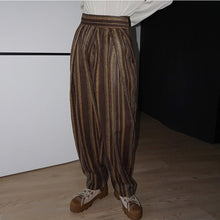 Load image into Gallery viewer, Retro Striped High-waist Casual Pants
