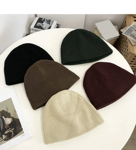 Irregular Button Trim Knitted Hat