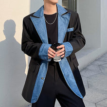 Load image into Gallery viewer, Denim Paneled Blazer
