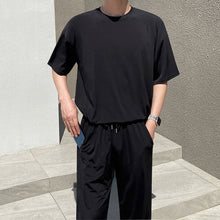 Load image into Gallery viewer, Thin Solid Short Sleeve T-Shirt And Pant Set
