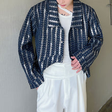 Load image into Gallery viewer, Sequin Embroidered Jacquard Denim Jacket
