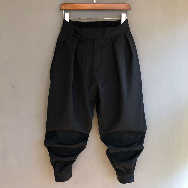 Hook and Loop Fastener Cropped Harem Pants