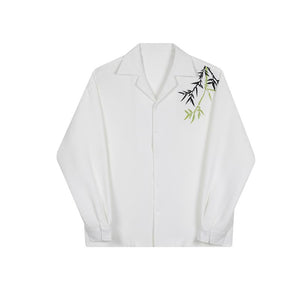 Bamboo Embroidery Long Sleeve Shirt