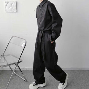 Japanese Retro Big Pocket Jumpsuit