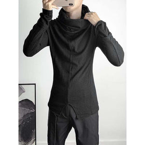 Heap Collar Slim Long Sleeves Knitted Shirt