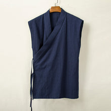 Load image into Gallery viewer, Cotton Linen Large Slanted Placket Vest
