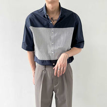 Load image into Gallery viewer, Thin Paneled Striped Half-Sleeve Shirt
