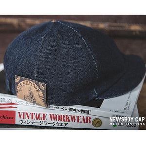 Retro Newsboy Hat Denim Hexagon Hat