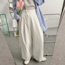 Load image into Gallery viewer, Wide Leg Asymmetric Cropped Casual Pants
