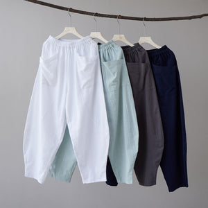 Simple Cotton Linen Harem Pants