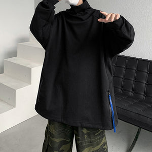 Adjustable Stand Collar Sweatshirt