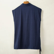 Load image into Gallery viewer, Cotton Linen Large Slanted Placket Vest
