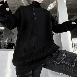 Half Button Turtleneck Sweater