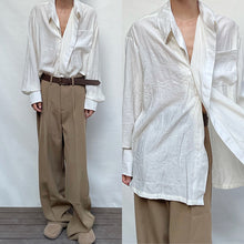 Load image into Gallery viewer, Vintage Pleated Long-sleeved Shirt
