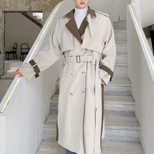 Load image into Gallery viewer, Contrast Loose Over Knee Trench Coat
