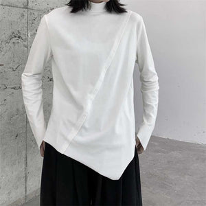 Pile Neck Irregular Hem Tops