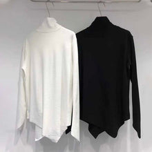 Load image into Gallery viewer, Pile Neck Irregular Hem Tops
