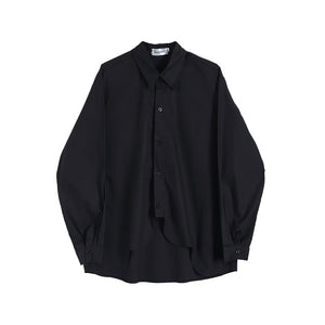 Rounded Hem Long Sleeve Shirt