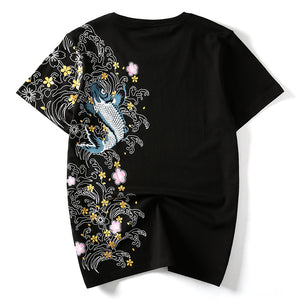 Fish Embroidered Short Sleeve T-Shirt