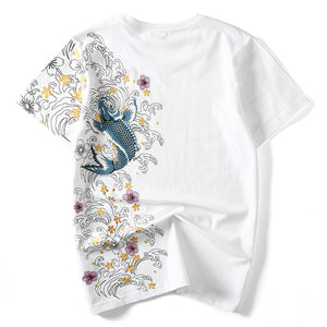 Fish Embroidered Short Sleeve T-Shirt