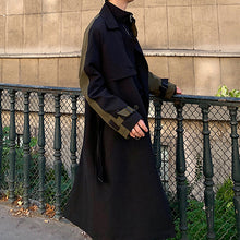 Load image into Gallery viewer, Contrast-panel Double-breasted Trench Coat
