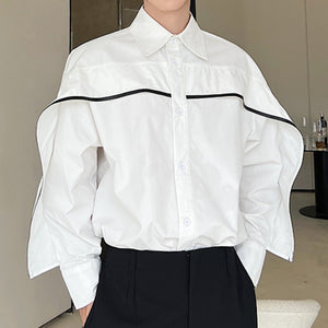 Paneled Three-dimensional Cut Long-sleeved Shirt