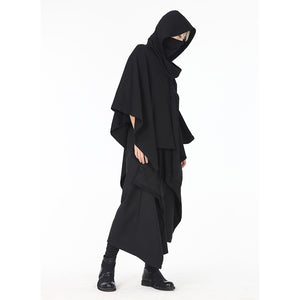 Dark Removable Cap Loose Cloak