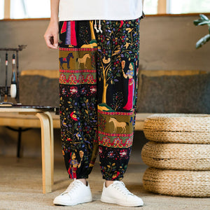 Vintage Print Harem Pants